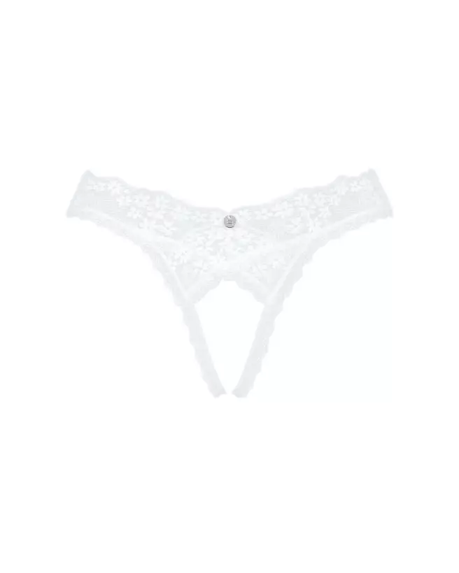 Image du String Ouvert Blanc Heavenlly d'Obsessive, Lingerie Sexy Ouverte-7