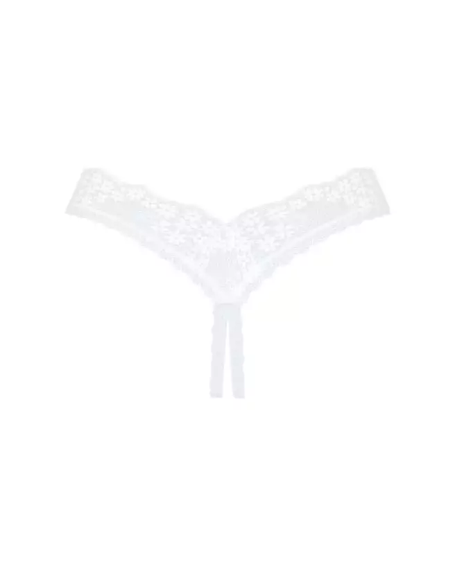 Image du String Ouvert Blanc Heavenlly d'Obsessive, Lingerie Sexy Ouverte-8