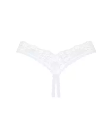 Image du String Ouvert Blanc Heavenlly d'Obsessive, Lingerie Sexy Ouverte-8