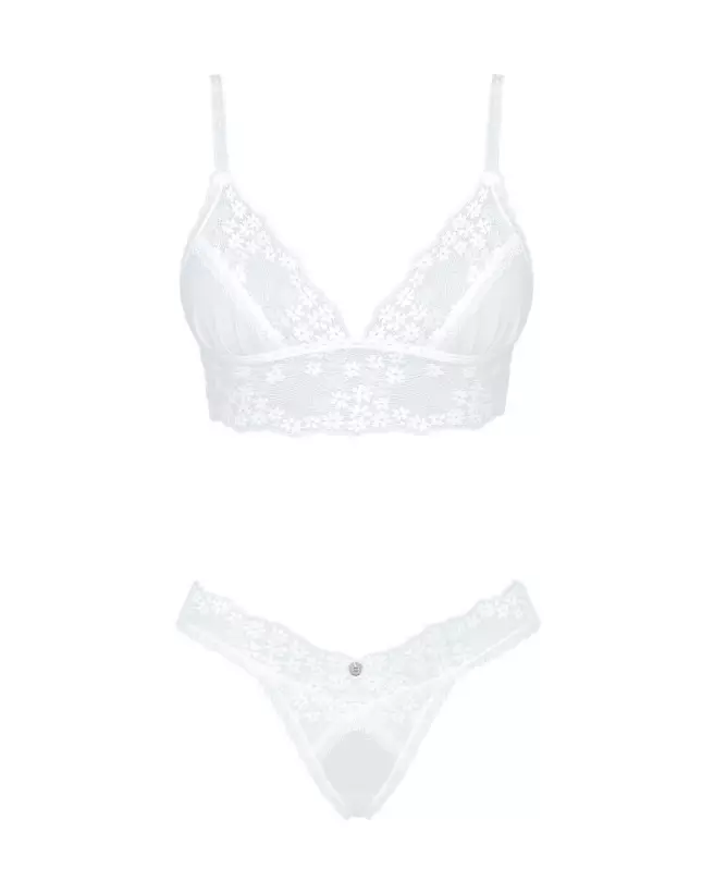 Image de l'ensemble Heavenlly Blanc par Obsessive, lingerie élégante et séduisante-7
