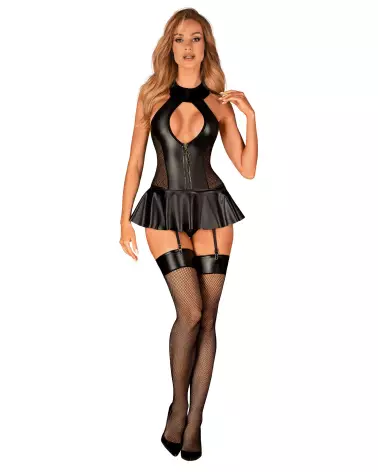 Bas jarretelles noirs Darkessia de la marque Obsessive, élégance et confort-4