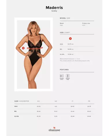 Body Noir Maderris Obsessive, lingerie élégante et sexy-9