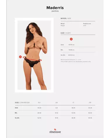 Image de la culotte noire Maderris par Obsessive, lingerie élégante et confortable-13