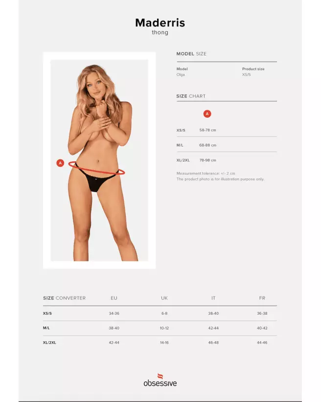 Maderris String Noir Obsessive élégant confortable femme-13