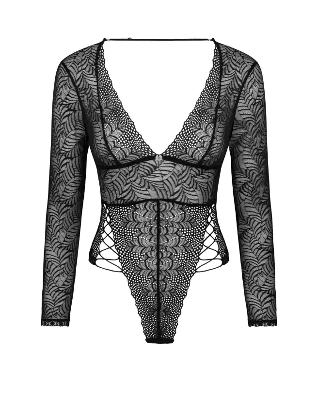 Body Merlys noir élégant Obsessive, lingerie séduisante en dentelle-7