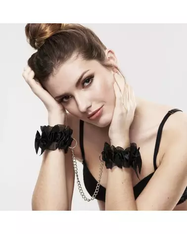Menottes Frou Frou Noir de Bijoux Indiscrets, accessoires de bondage élégant-1