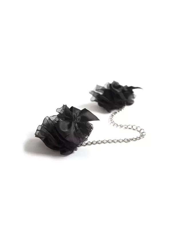 Menottes Frou Frou Noir de Bijoux Indiscrets, accessoires de bondage élégant-2