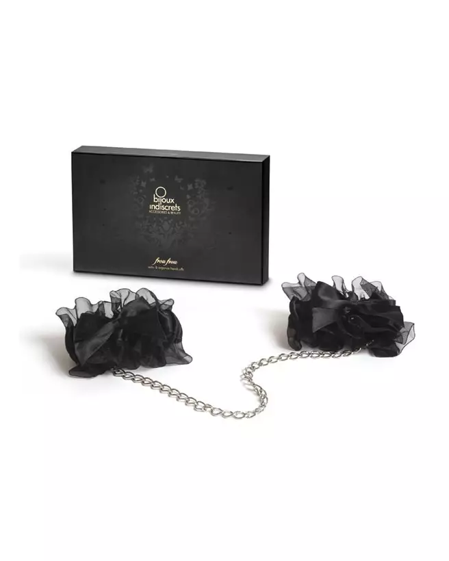 Menottes Frou Frou Noir de Bijoux Indiscrets, accessoires de bondage élégant-6