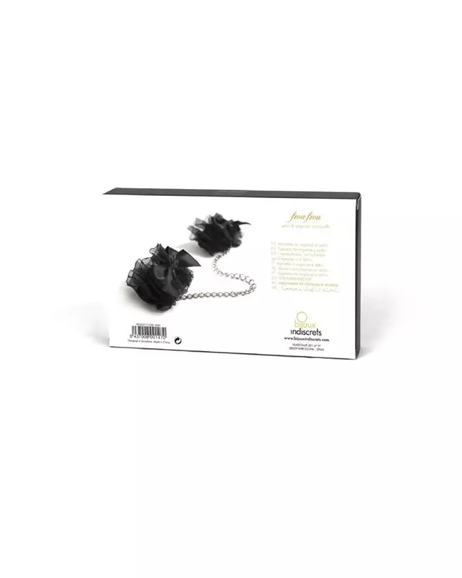 Menottes Frou Frou Noir de Bijoux Indiscrets, accessoires de bondage élégant-7