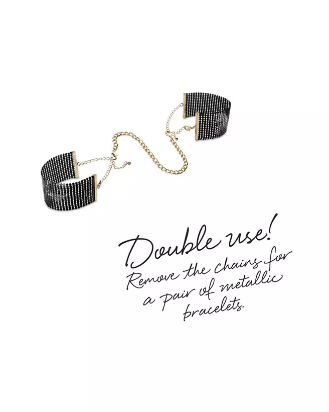 Menottes Bracelets Noir Bijoux Indiscrets pour jeux érotiques et bondage soft-7