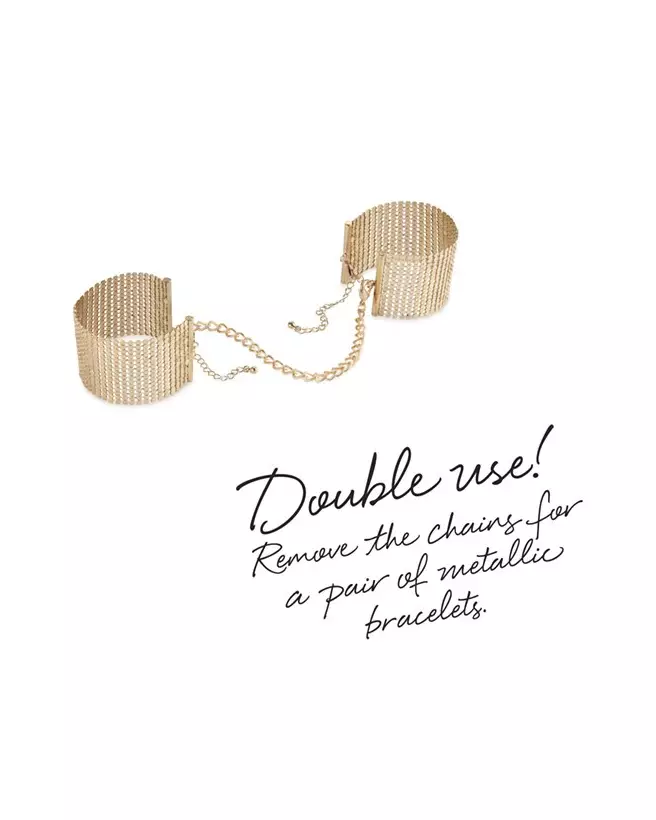 Menottes Bracelets Désir Métallique en Or par Bijoux Indiscrets-7