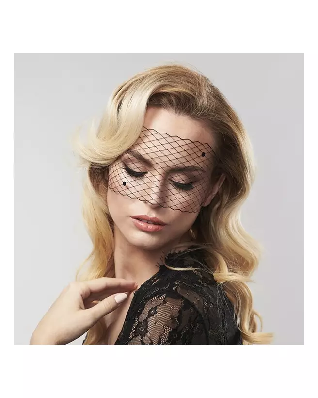 Masque Louise Noir par Bijoux Indiscrets pour jeux sensuels et élégance mystérieuse-1