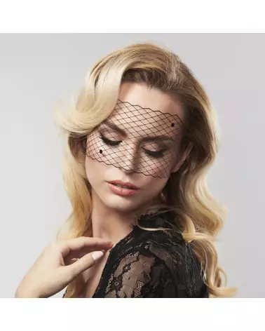 Masque Louise Noir par Bijoux Indiscrets pour jeux sensuels et élégance mystérieuse-1
