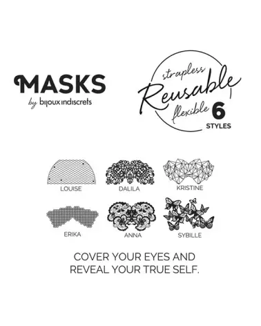 Masque Louise Noir par Bijoux Indiscrets pour jeux sensuels et élégance mystérieuse-9