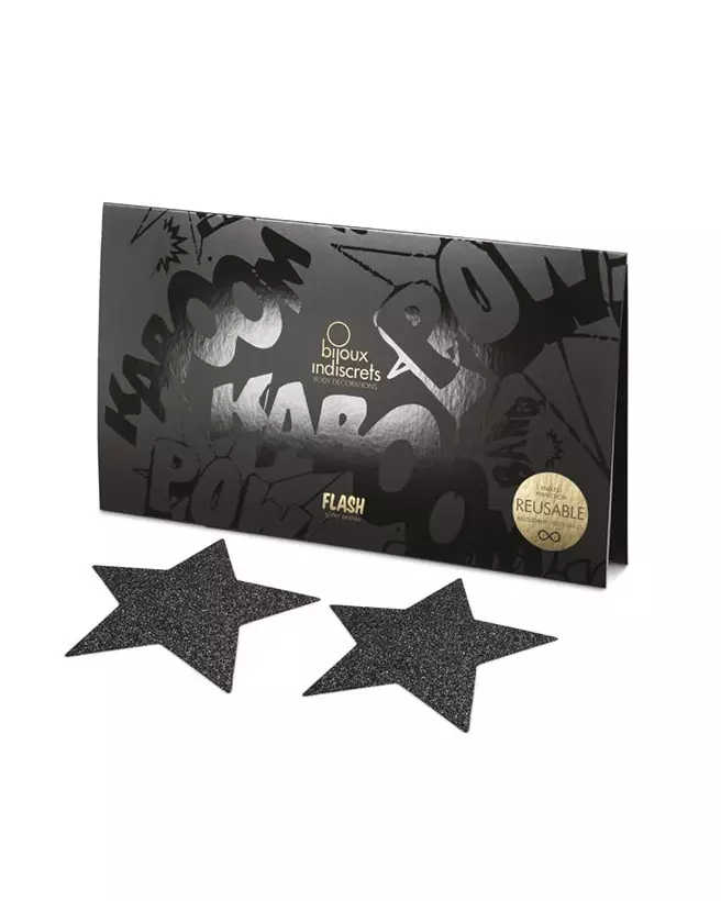 Cache-tétons Étoile Noir Flash Bijoux Indiscrets en lingerie fine-5
