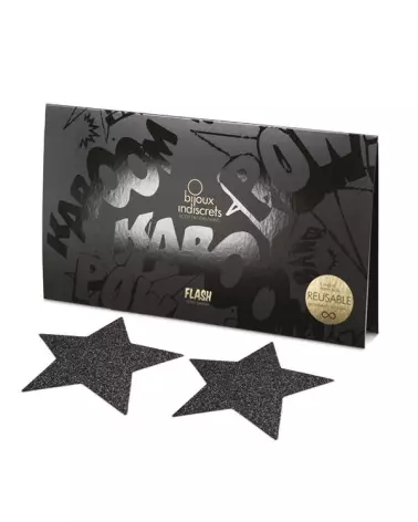 Cache-tétons Étoile Noir Flash Bijoux Indiscrets en lingerie fine-5