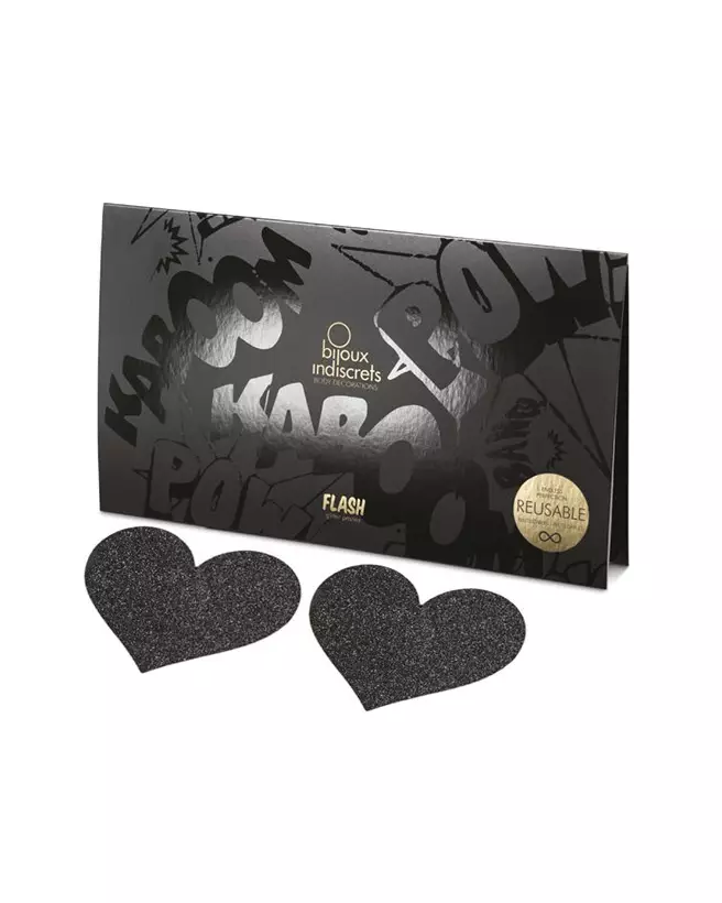 Cache-tétons Coeur Noir Bijoux Indiscrets, Accessoire de Séduction-3