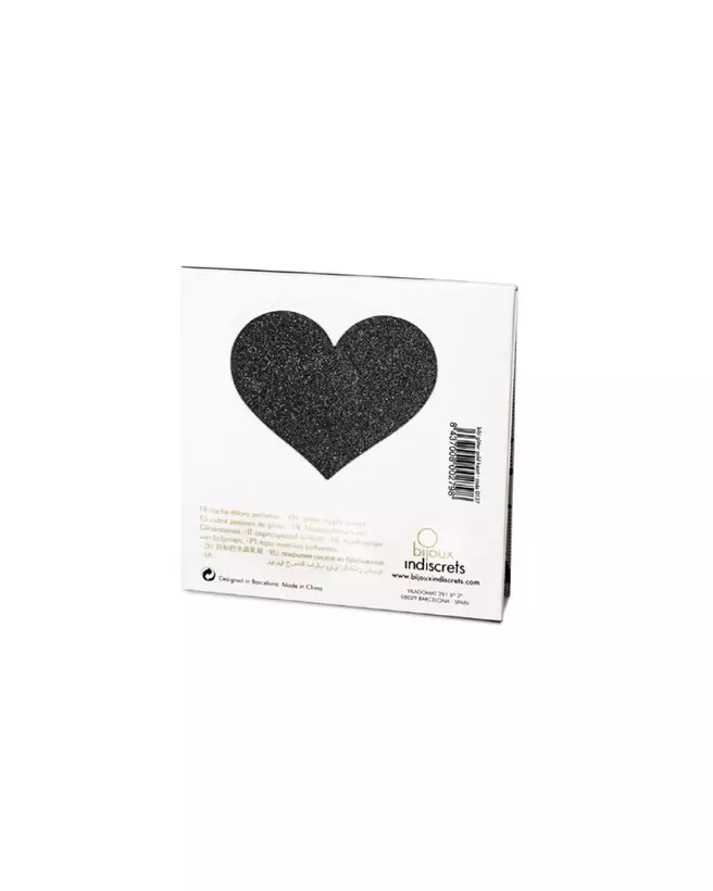 Cache-tétons Coeur Noir Bijoux Indiscrets, Accessoire de Séduction-7