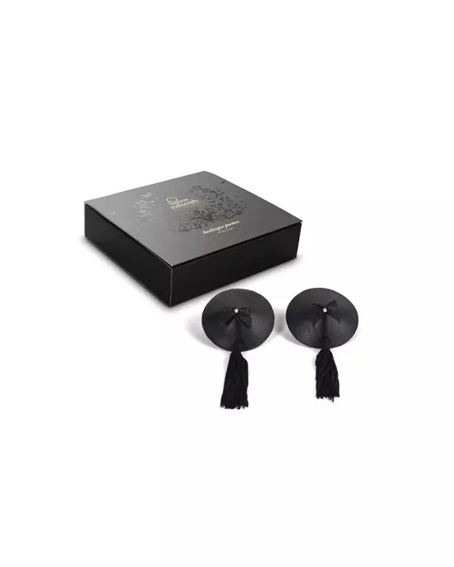 Cache-tétons Burlesque Noir de Bijoux Indiscrets, Accessoire Lingerie Élégant-4