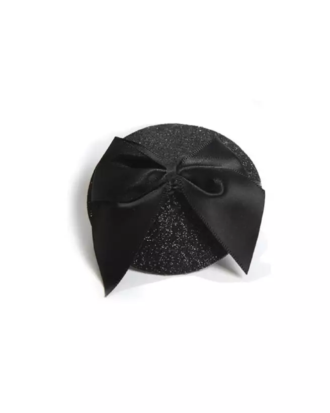 Cache-tétons Burlesque Noeud et Paillettes Noires de Bijoux Indiscrets-2