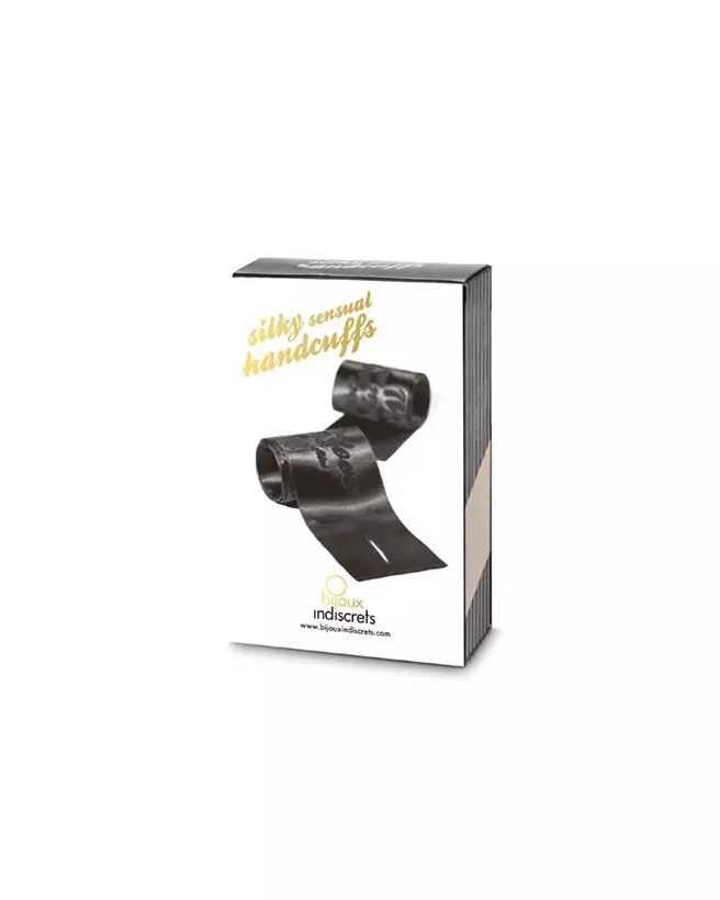 Menottes en satin noir Bijoux Indiscrets pour jeux sensuels-4