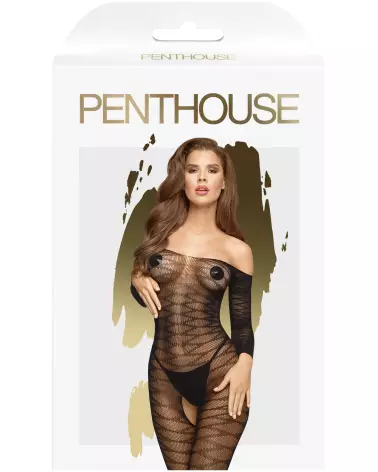 Photo du Bodystocking Dreamy Diva Noir par Penthouse, lingerie élégante et sensuelle-3