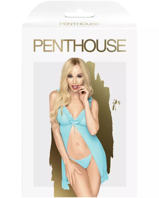 Babydoll Turquoise Penthouse élégant et sensuel pour soirées intimes-3