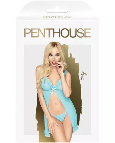 Babydoll Turquoise Penthouse élégant et sensuel pour soirées intimes-3