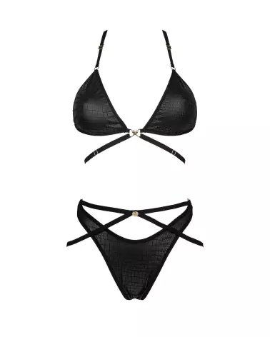 Ensemble Cobra Nive 2 pcs Noir par Obsessive - Lingerie Élégante-7