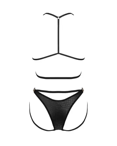 Ensemble Cobra Nive 2 pcs Noir par Obsessive - Lingerie Élégante-8