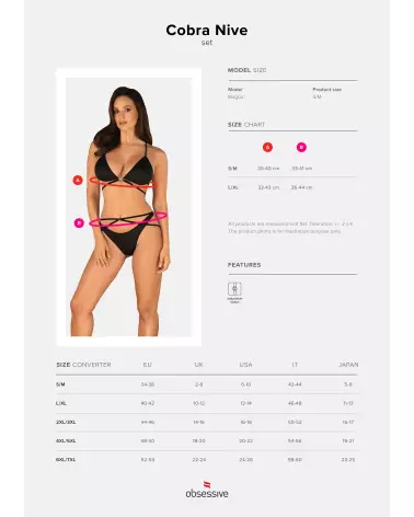 Ensemble Cobra Nive 2 pcs Noir par Obsessive - Lingerie Élégante-9