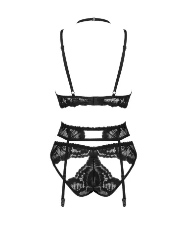 Obsessive Alessya ensemble 3 pièces noir en lingerie fine et séduisante-8