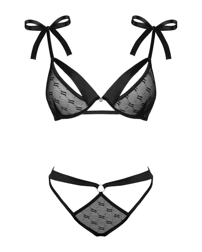Image de l'ensemble Obsessivia 2 pcs noir par Obsessive, lingerie élégante et séduisante-7