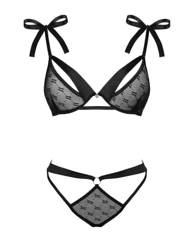 Image de l'ensemble Obsessivia 2 pcs noir par Obsessive, lingerie élégante et séduisante-7