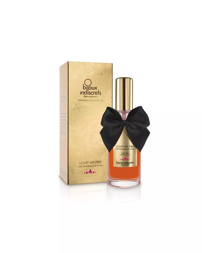 Huile de massage embrassable chauffante fraise sauvage Bijoux Indiscrets-1