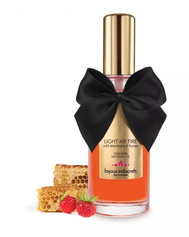 Huile de massage embrassable chauffante fraise sauvage Bijoux Indiscrets-2