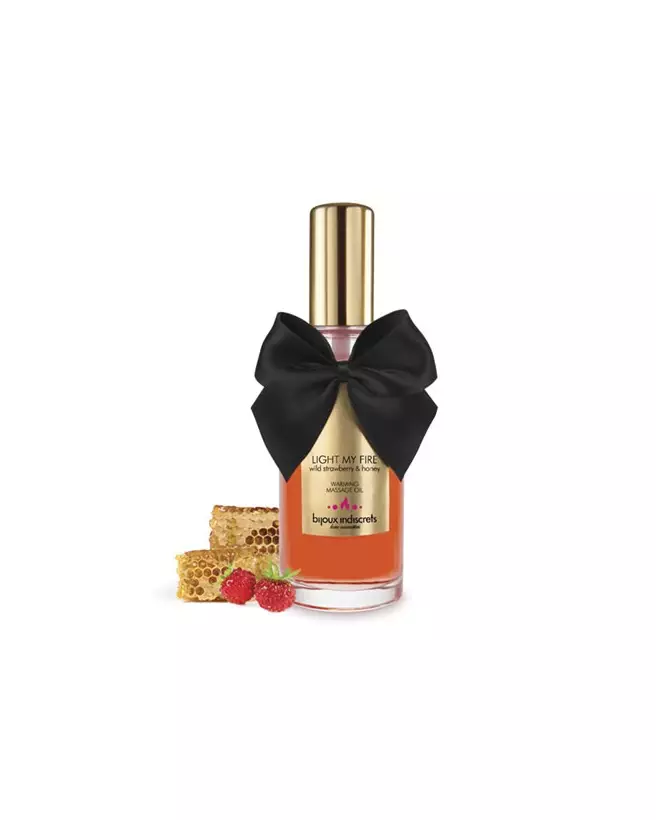 Huile de massage embrassable chauffante fraise sauvage Bijoux Indiscrets-4