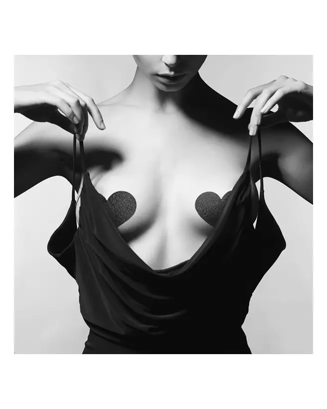Cache-tétons Coeur Noir Bijoux Indiscrets, Accessoire de Séduction-12
