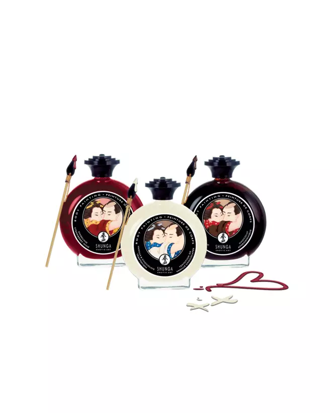 Peinture corporelle comestible SHUNGA vin pétillant fraise pour jeux sensuels-3