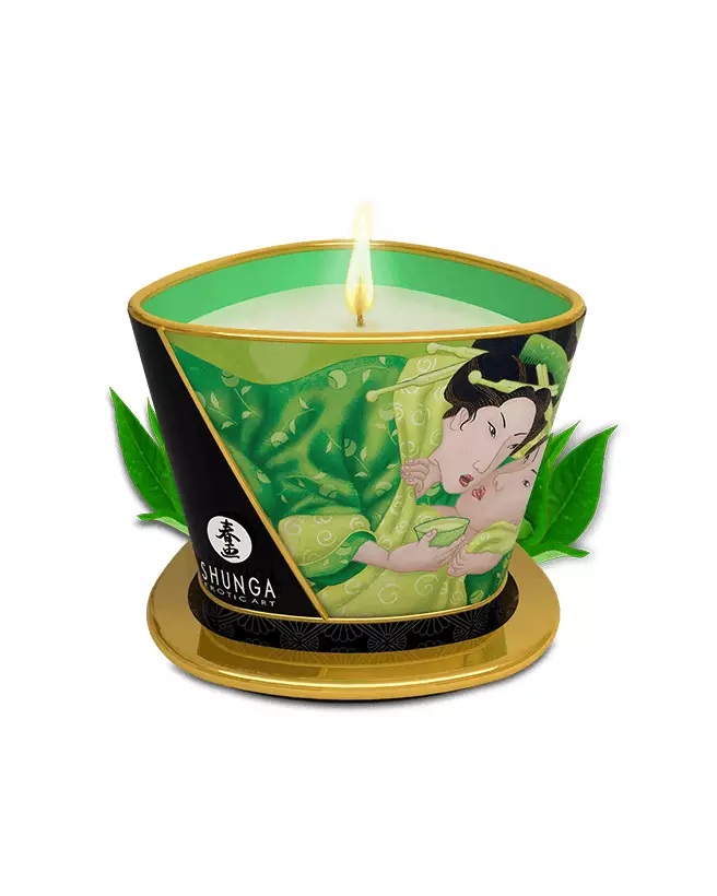 Image Bougie de Massage SHUNGA Zenitude Thé Vert Exotique-1