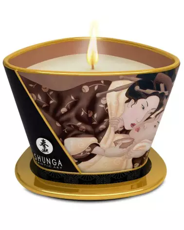 Bougie de massage SHUNGA chocolat enivrant pour relaxation et ambiance romantique-2