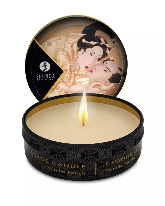 Mini bougie de massage SHUNGA Désir Vanille pour relaxation et bien-être-2