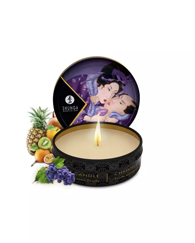 Mini Bougie de Massage SHUNGA Libido Fruits Exotiques pour détente sensuelle-1