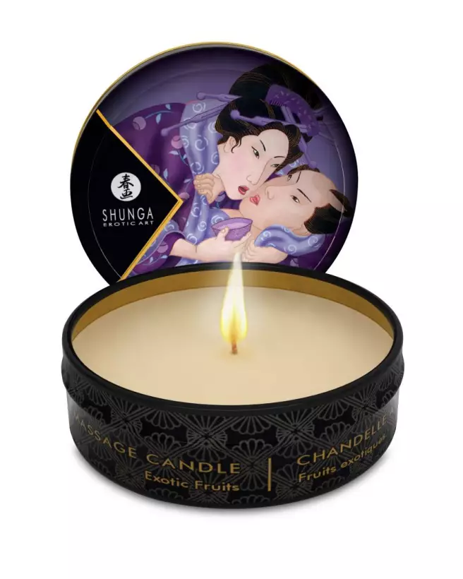 Mini Bougie de Massage SHUNGA Libido Fruits Exotiques pour détente sensuelle-2