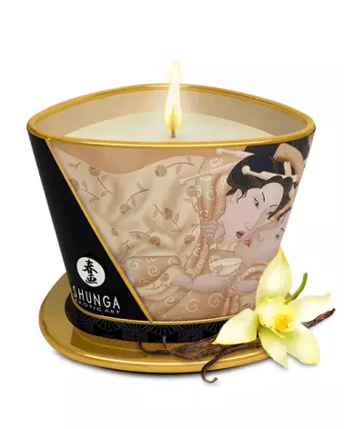Image de la Bougie de Massage Shunga Désir Vanille pour ambiance romantique et relaxation-1