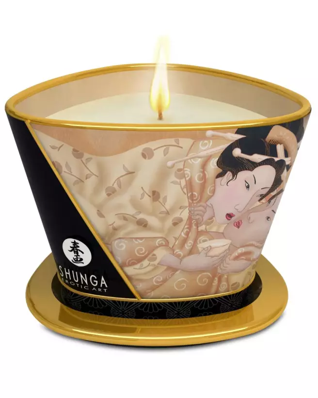 Image de la Bougie de Massage Shunga Désir Vanille pour ambiance romantique et relaxation-2