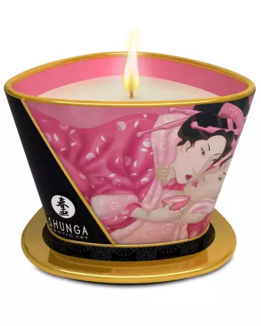 Bougie de massage SHUNGA Aphrodisia Rose pour détente sensuelle-2