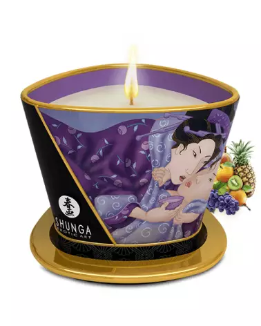 Bougie de massage SHUNGA aux fruits exotiques pour relaxation et bien-être sensoriel-1