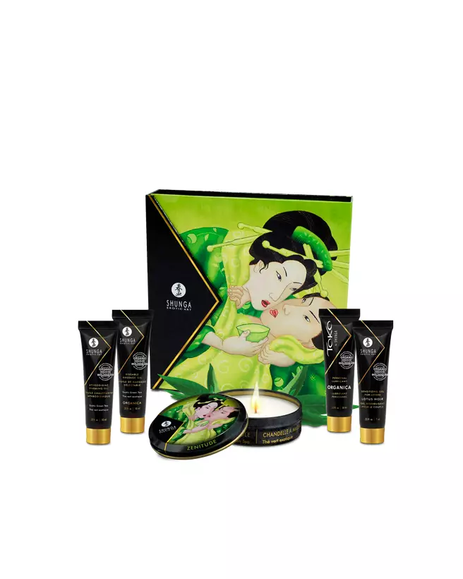 Kit Secret de Geisha ORGANICA Thé Vert Exotique SHUNGA Coffret Massage-1