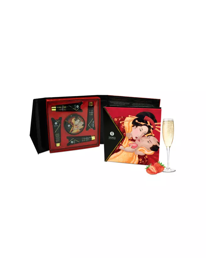 Image Kit Secret de Geisha SHUNGA Organica avec vin pétillant à la fraise-2